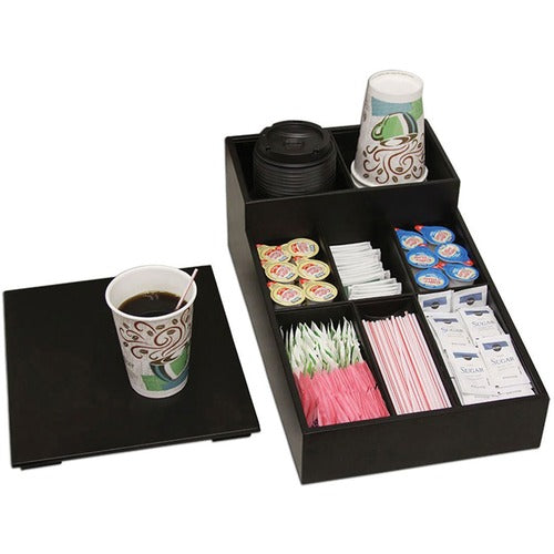 Dacasso  Coffee Condiment Organizer,9-3/5"x16-1/4"x6-1/10",BK