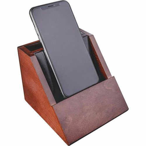 Dacasso  Cell Phone Holder,5-1/10"x4-3/5"x4",Walnut/BK