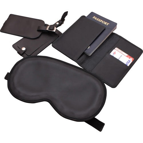 Dacasso  Travel Accessory Set,4 Pc,8-3/4"x4-9/10"x3/4",BK