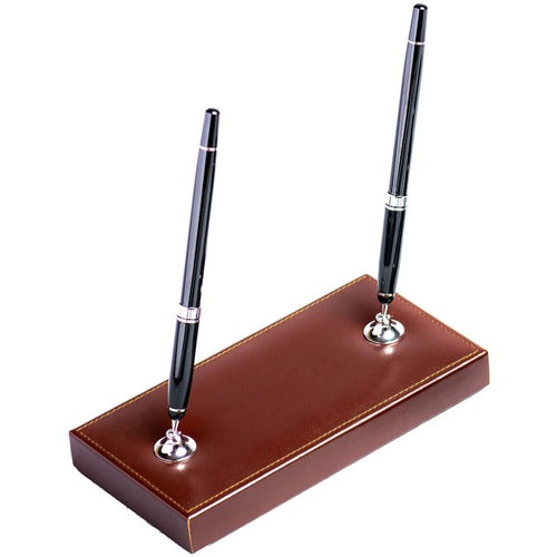 Dacasso  Pen Stand,Double,4"x8-1/10"x1-1/2",BN