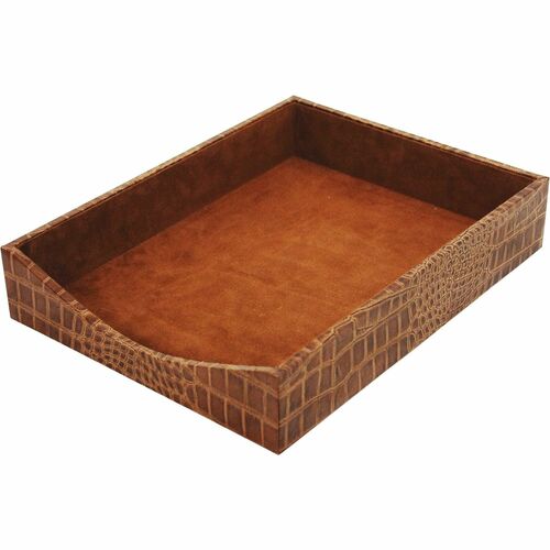 Dacasso  Letter Tray,Cognac,13-1/10"x10"x2-1/5",BN