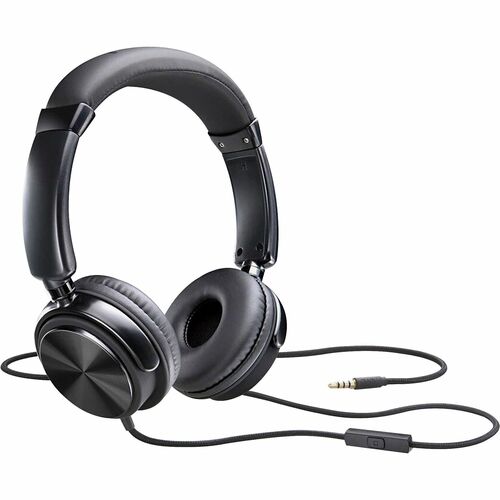 Compucessory  Headset, w/ Microphone, Tangle-Free Braided Cable, Black