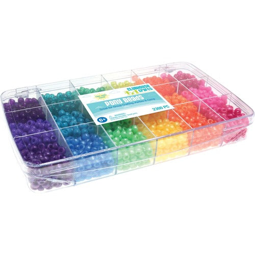 Advantus Corp.  Pony Bead Box, 6 Colors, 3 Finishes, 2300 Piece, Assorted