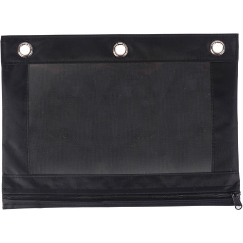 Business Source  Binder Pencil Pouch, 7-2/5"Wx10"H, Black