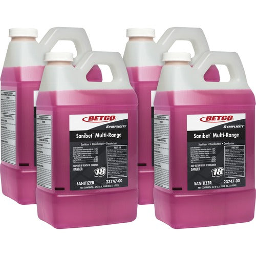 Betco Corporation  Sanitizer, Concentrated, FastDraw 18, 2 Liter, 4/CT, Pink
