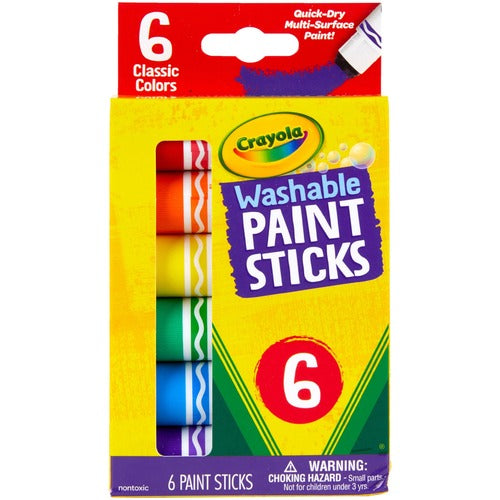 Crayola  Paint Sticks, Washable, 6/PK, Assorted