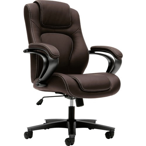 HON  High Back Exec Chair, 26"x28"x45-1/2", Brown