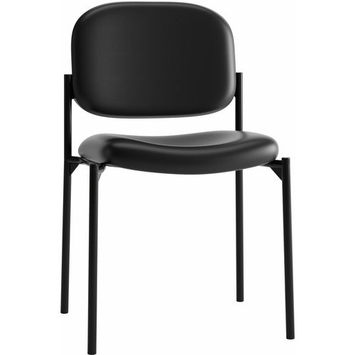 HON  Guest Chair, No Arms, 21-1/4"x21"x32-3/4", BK Leather
