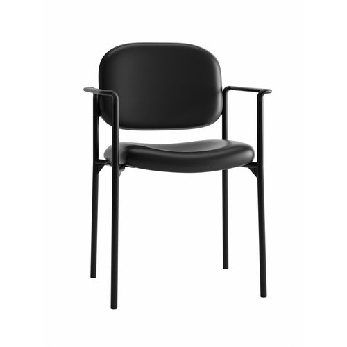 HON  Guest Chairs, w/Arms,Padded,23-1/4"x21"x32-3/4", BK Leather