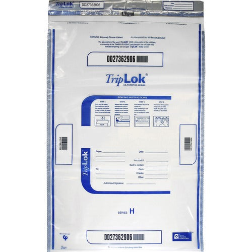 ControlTek  Bag,Deposit,Tamper-Evident,16000-Bill Cap,20"x28",50/PK,CL