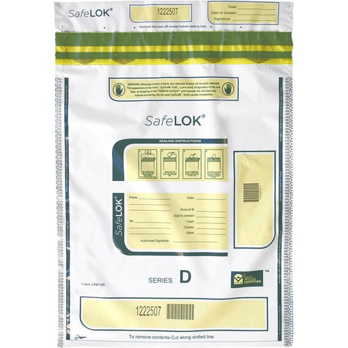 ControlTek  Bag,Deposit,Tamper-Evident,2000-Bill Cap,12"x16",100/PK,WE