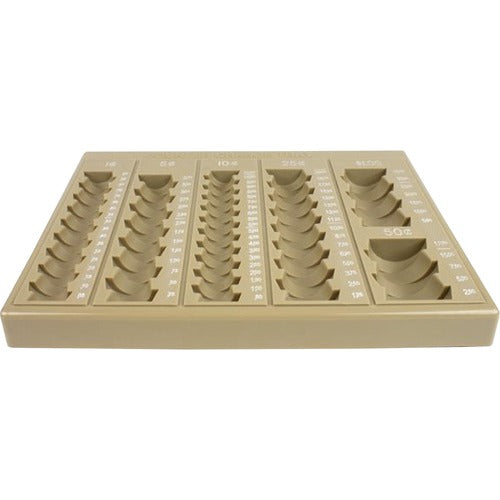 ControlTek  Coin Tray,6-Deomination,Plastic,9"x7-5/8"x1-5/8",Beige