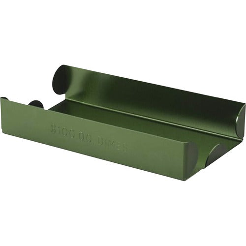 ControlTek  Coin Tray,Dimes,$100 Cap,Metal,3"x7.75"x1-3/4",Green