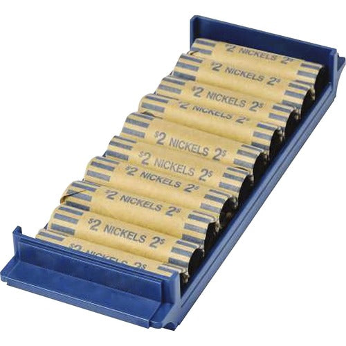 ControlTek  Coin Tray,Nickels,$20 Cap,10-1/2"x3-3/4"x1-1/2",2/PK,Blue