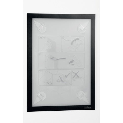 Durable Office Products  Wall Frame,Removable,Horz/Vert,8-1/2"x11",Black Border