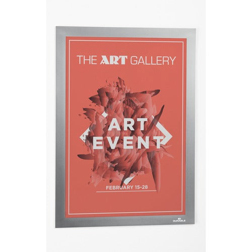 Durable Office Products  Wall Frame,Removable,Horz/Vert,8-1/2"x11",Silver Border
