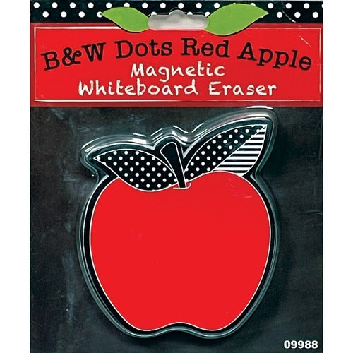 Ashley Productions, Inc.  Eraser,f/Whiteboard,Magnetic,Red Apple w/Leaves,3-3/4",MI