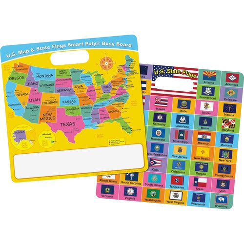 Ashley Productions, Inc.  Dry-erase Board,US Map/State Flags,10-3/4"x10-3/4",MI