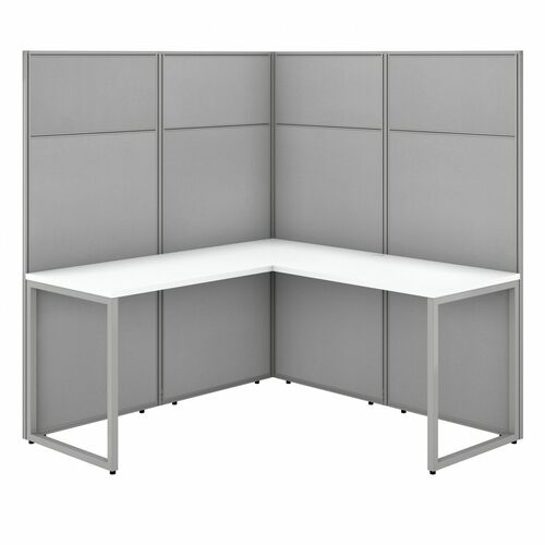 Bush Business Furniture  Workstation,L-Shaped,60"x60"x66.34",Pure White