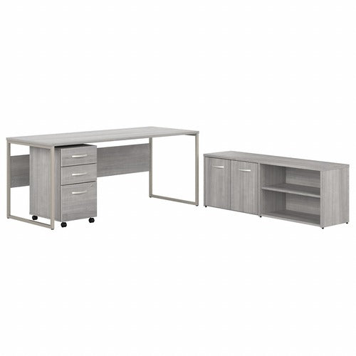 Bush Business Furniture  Computer Desk,w/Storage/Pedestal,71"x29"x29.91",Platinum GY