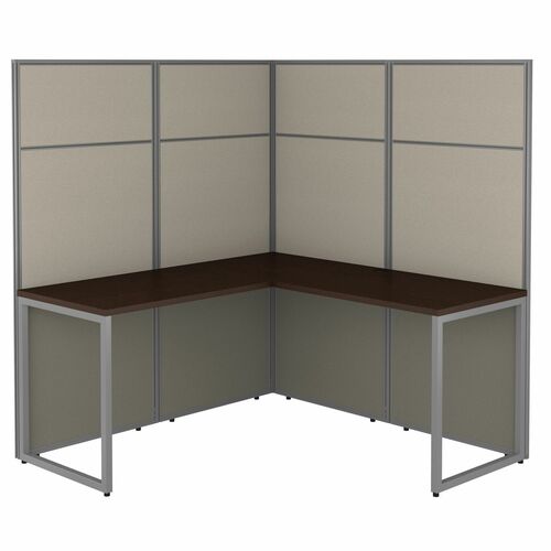 Bush Business Furniture  Workstation,L-Shaped,60"x60"x66.34",Mocha Cherry