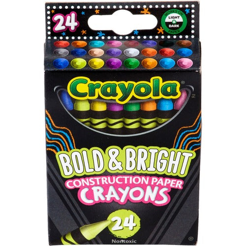 Crayola  Crayons,f/Craft Paper,24 Bold/Bright Colors,24/PK,AST