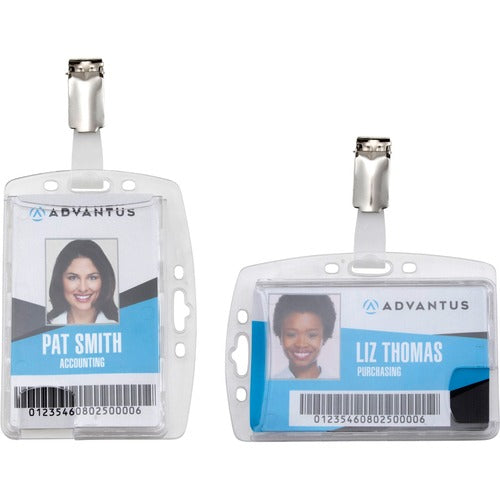 Advantus Corp.  Badge Holder,w/RotatingClip,Vertical/Horizontal,25/PK,CL