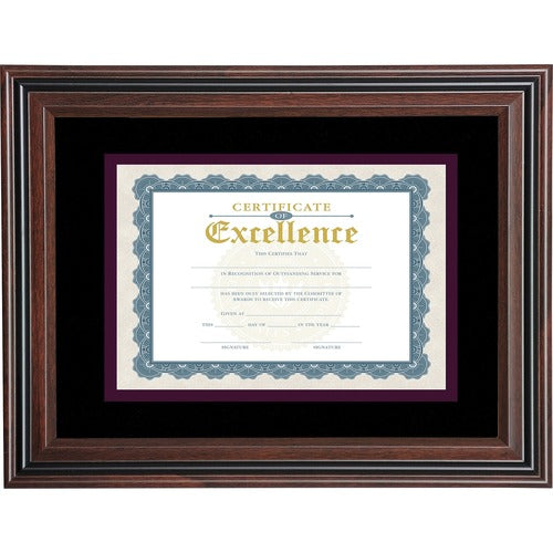 Advantus Corp.  Frame,f/Documents,DoubleMatted,11"x14",Rosewood