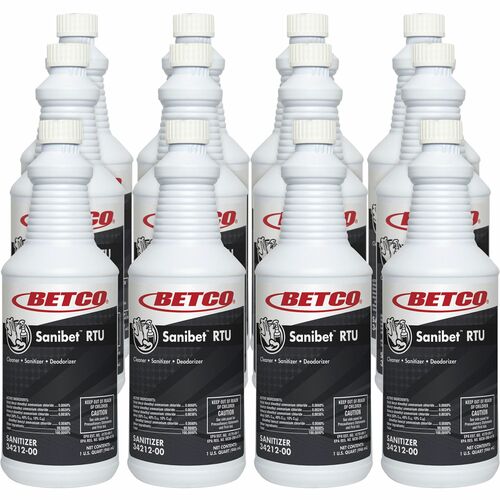 Betco Corporation  Cleaner/Sanitizer/Deodorizer, RTU, Sanibet, 32oz, 12/CT, YW
