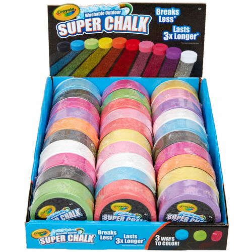 Crayola  Chalk, Super, Outdoor, Puck-Shaped, 30/ST, AST