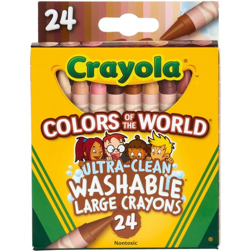 Crayola  Crayons,Ultra Clean,ColorsofWorld,24Colors,lLarge,24/PK,AST