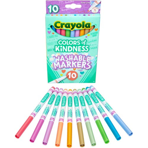 Crayola  Markers,Colors of Kindness,Fine Line,10 Colors,10/PK,AST
