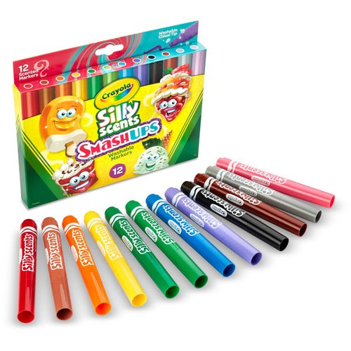 Crayola  Markers,Silly Scents Smash Ups,Wedge,Washable,12/PK,AST