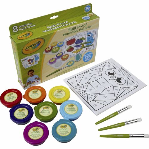 Crayola  Paint Kit, 8 Semi-Solid Paints, 4 Brushes, 2 Trays, MI