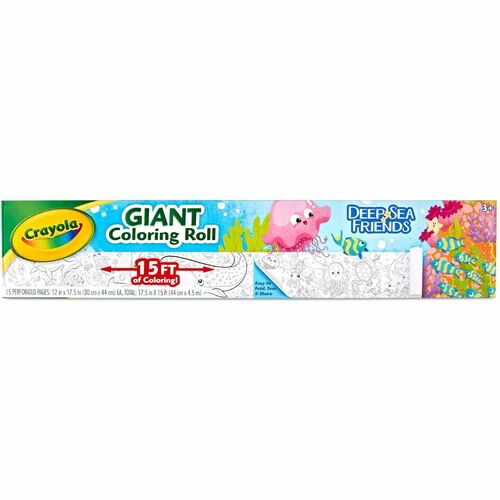 Crayola  Coloring Roll,Deep Sea Friends,15 Perf Sections, 12" Each,MI