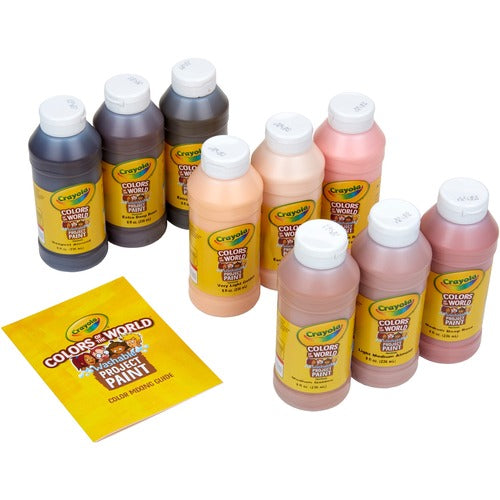 Crayola  Paint,Colors of the Wolrd,Washable,8 oz Resealable,9/PK,AST