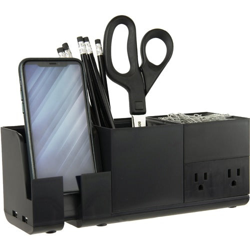 Bostitch (Stanley Bostitch)  Desk Organizer,w/Charger/Pencil Cup,Modular,BK