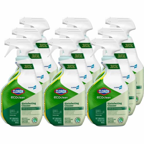 Clorox Company  Disinfecting Cleaner,EcoClean,SprayBottle,32fl oz,9/CT,GN/WE