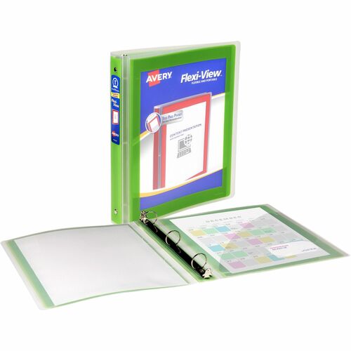 Avery  View Binder,1" Round Rings,175 Sht Cap,Ltr-size,Chartreuse