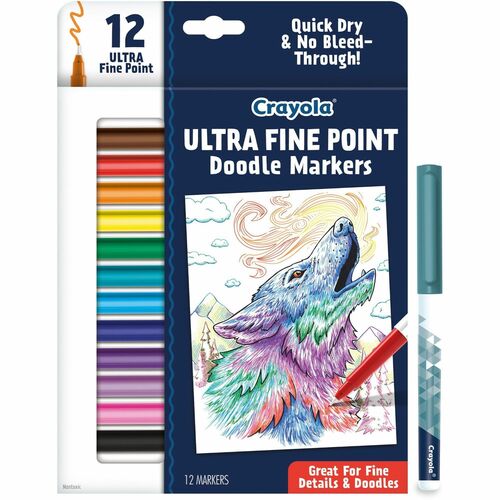 Crayola  Marker,Doodle,Ultra-Fine,Aged Up,12 Colors,12/PK,AST