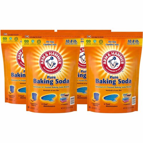 Church & Dwight Co., Inc.  Baking Soda, Arm&Hammer, Resealable, 10.8 lb, 4 Bag/CT, WE