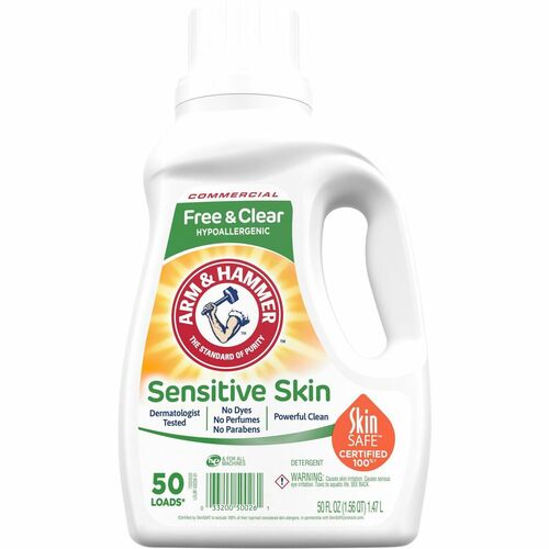 Church & Dwight Co., Inc.  Laundry Detergent, Liquid, Free&Clear, 50oz, Clear