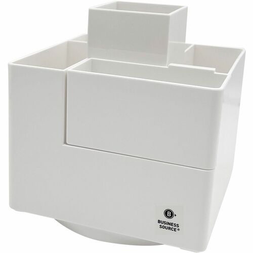 Business Source  Pen Cup,Modular,Rotate,6Comparment,PET,4.7"x4.7"x5.1",WE