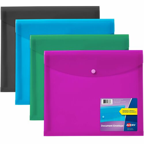 Avery  Document Holder,Poly,450-SHT Cap,Letter/A4-Size,4/PK,AST
