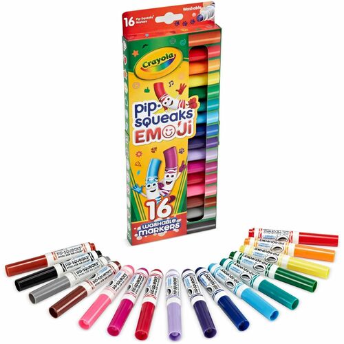 Crayola  Marker Stamps,Emojis,Mini,Washable,16/PK,AST