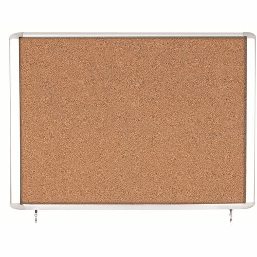 Bi-silque  Corkboard,Enclosed,Water-Resistant,38-3/10"x47",LBN