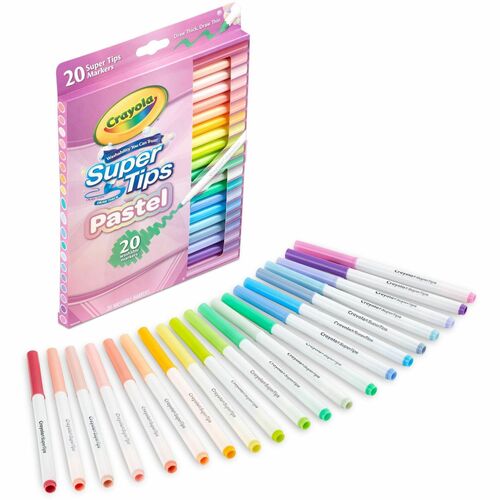 Crayola  Markers, Super Tips, Washable, 20/PK, Assorted Pastels