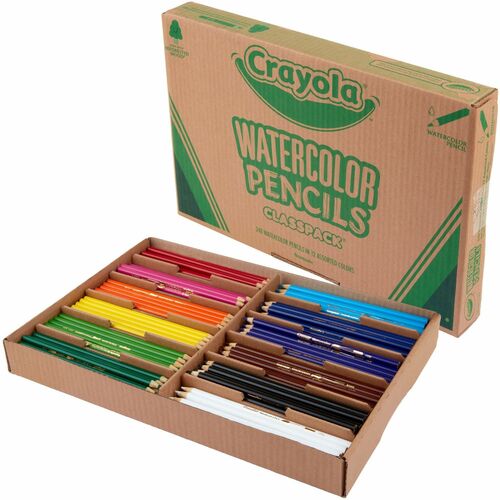Crayola  Pencils, Watercolor, 3.3mm, 12 Colors, 240/PK, AST