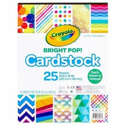 Crayola  Cardstock,Patterns,25SH/PK,Pastel