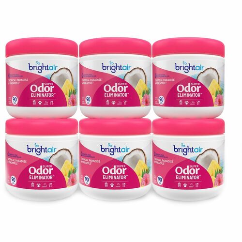 Bright Air  Air Freshener, Tropical Paradise & Pineapple, 6/CT, 14oz